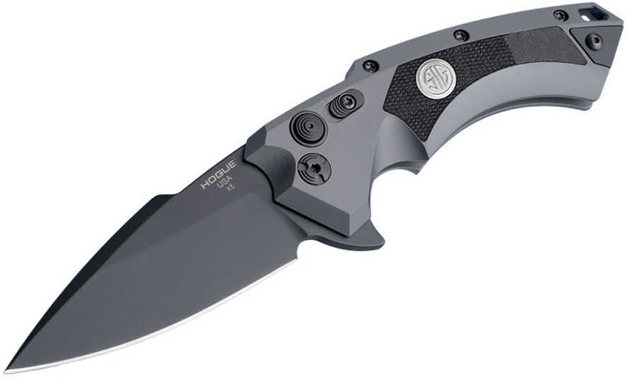 Hogue X5 Sig Sauer Folding Knives 3.5" Tactical Spear Point Blade Black Finish. Gray Aluminum Frame Solid