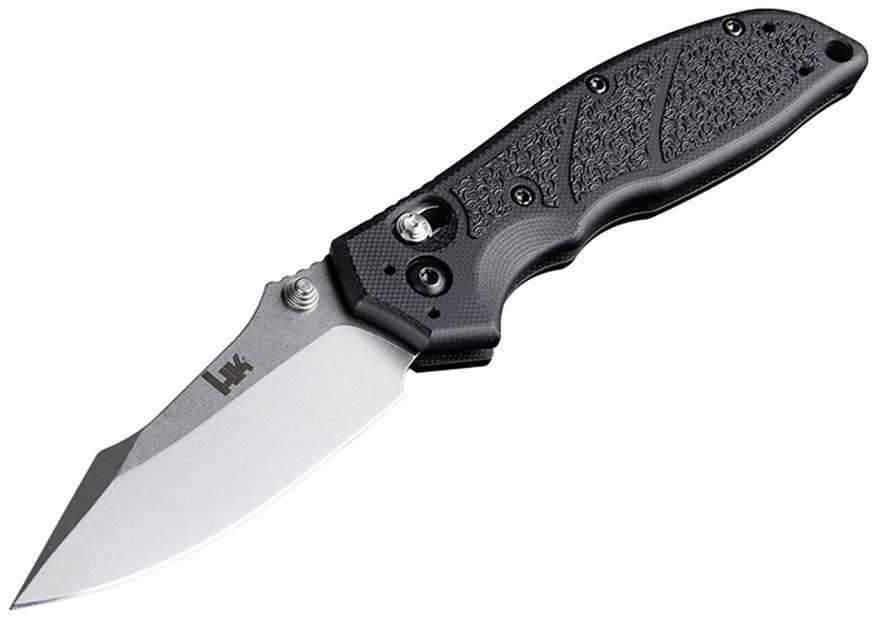 Hogue HK Exemplar 3.25" Pivot Lock Folder Clip Point Tumbled Finish G10 Scales, Solid Black