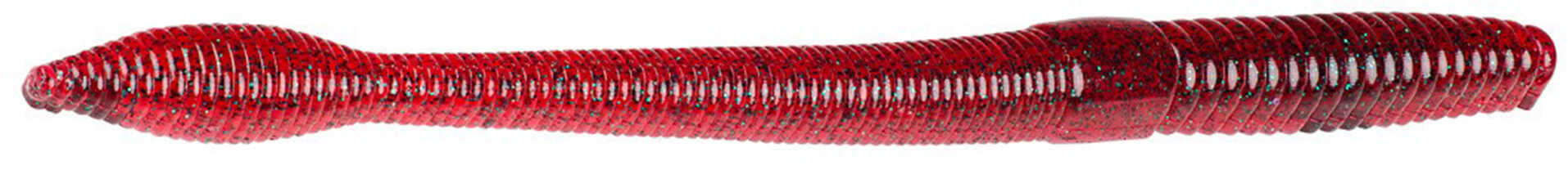 Strike King Lures Bull Worm Soft Plastic 8" Body Length Red Bug Per 6 Md: BW8-85