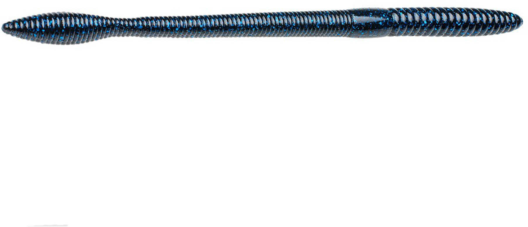 Strike King Lures Bull Worm Soft Plastic 10" Body Length Black Blue Flake Per 6 Md: BW10-2