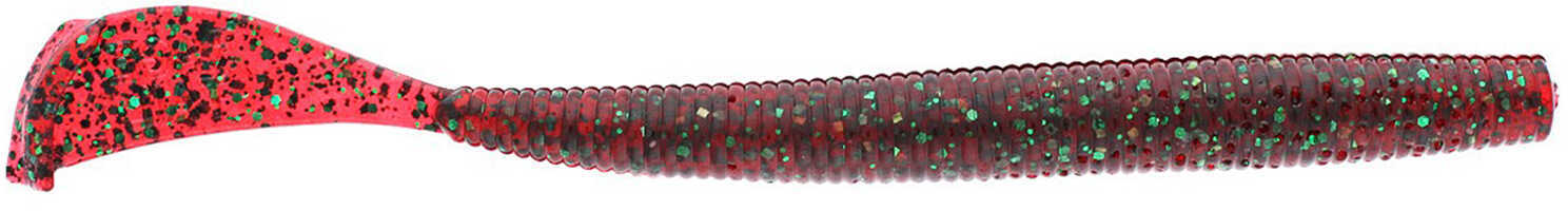 Strike King Lures Rage Tail Cut-R Worm 7" Length, Red Bug, Package of 6