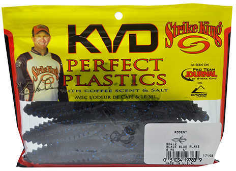 Strike King Lures KVD Rodent 4in 6/ per bag Black Blue Flake Md#: RO4-2