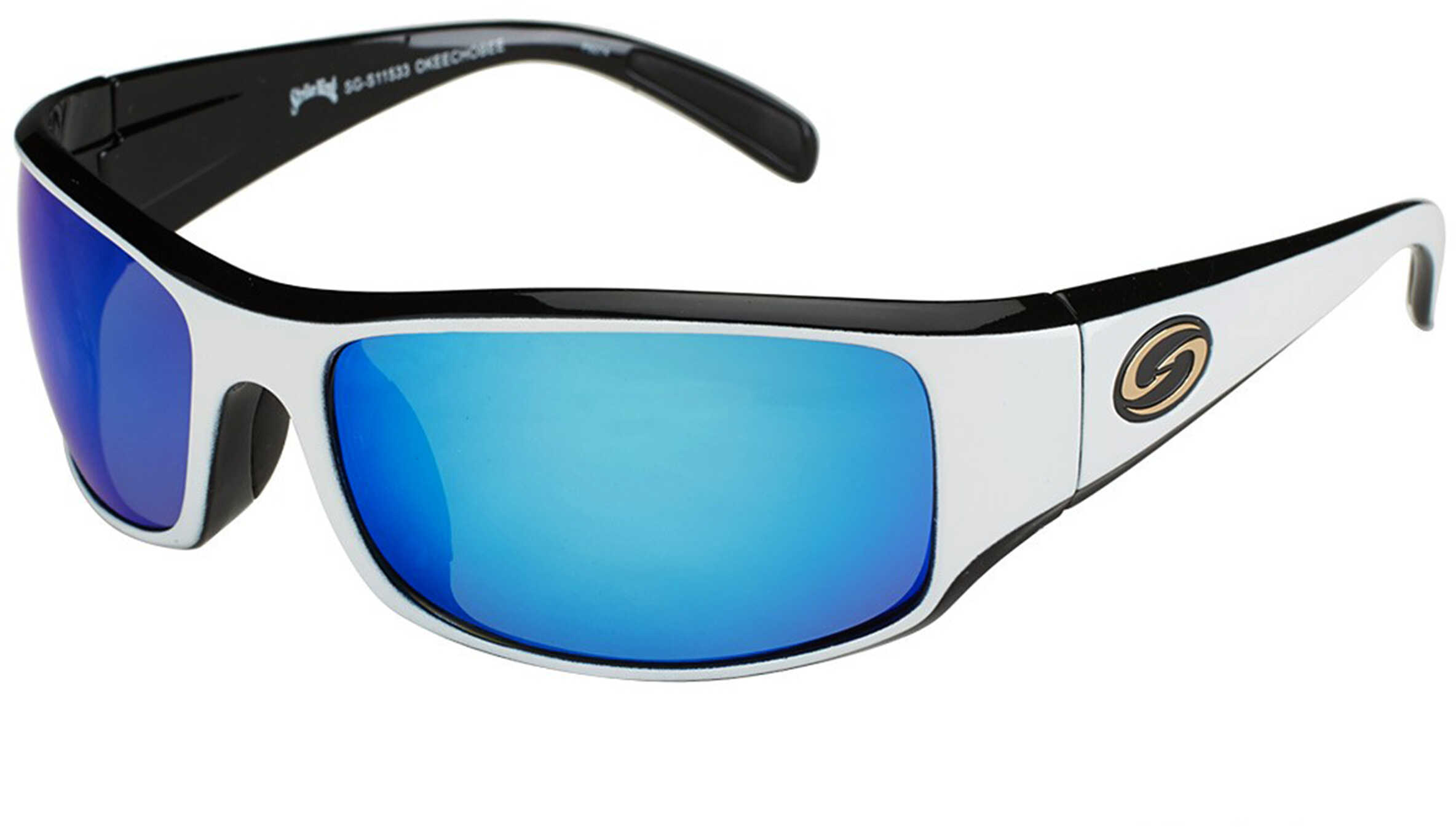 Strike King Lures S11 Optics Sunglasses Okeechobee Style, Two Tone Frame, Multi Layer White Blue Mirror/Gray Base Lens M