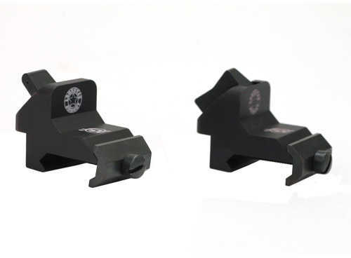 XS Sight Systems Xpress Threat Interdiction AR-15 Green w/White Outline Angle Mount Sights-Ambidextrous AR-0007-4