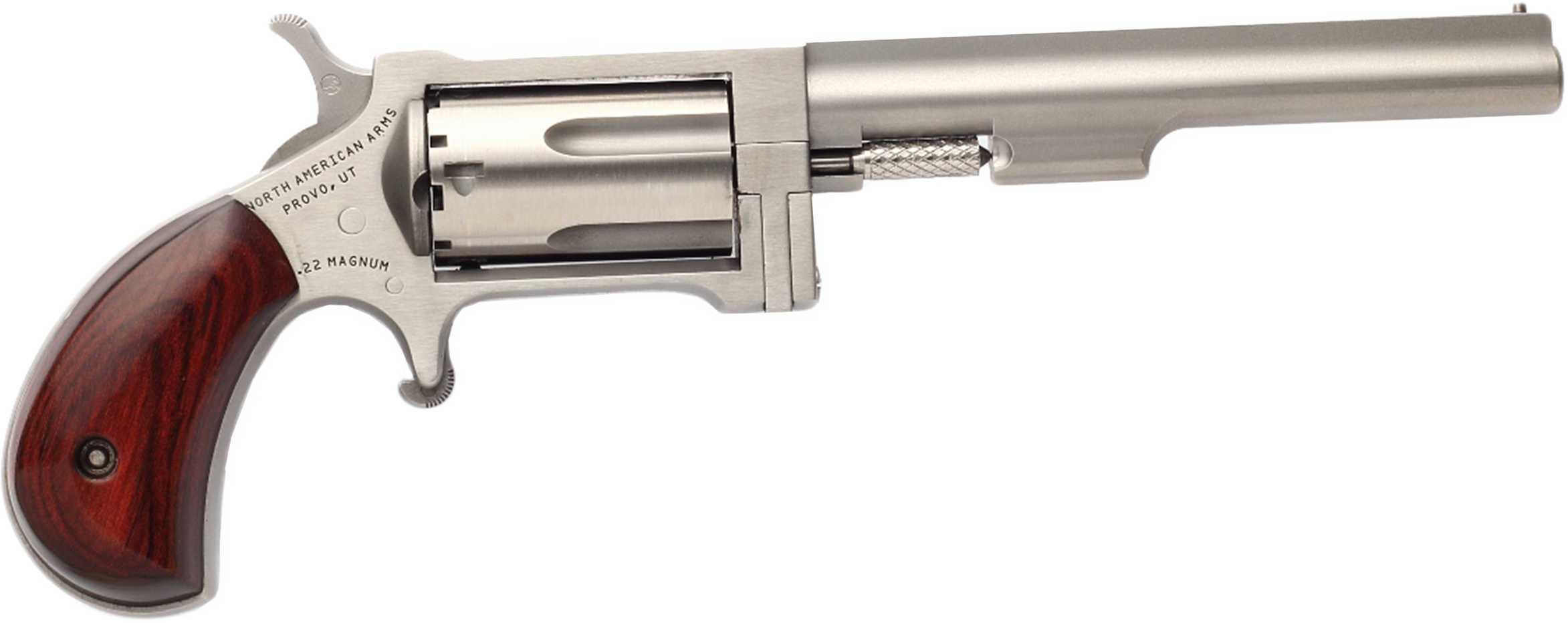 North American Arms Mini Revolver Sidewinder 22 Magnum 4" Barrel 5 Round Stainless Steel