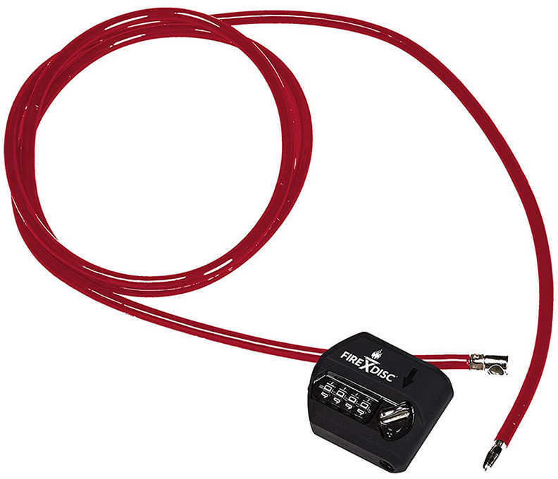 FireDisc Cookers 6' Tie Down Cable Lock, Red and Black