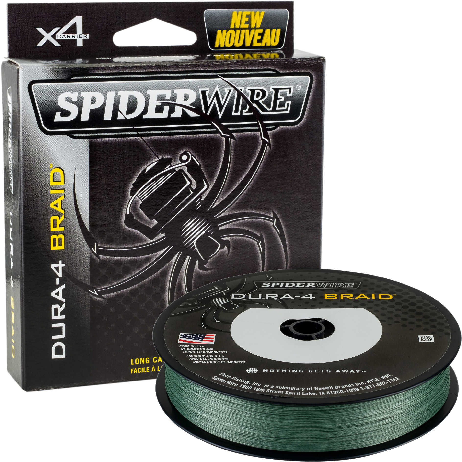 Spiderwire Dura-4 Braided Line 125 Yards , 20 lbs Tested, 0.010" Diameter, Moss Green