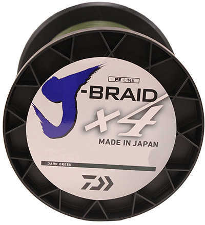 Daiwa J-Braid x4 Braided Line 3000 Yards , 10 lbs Tested, .007" Diameter, Dark Green