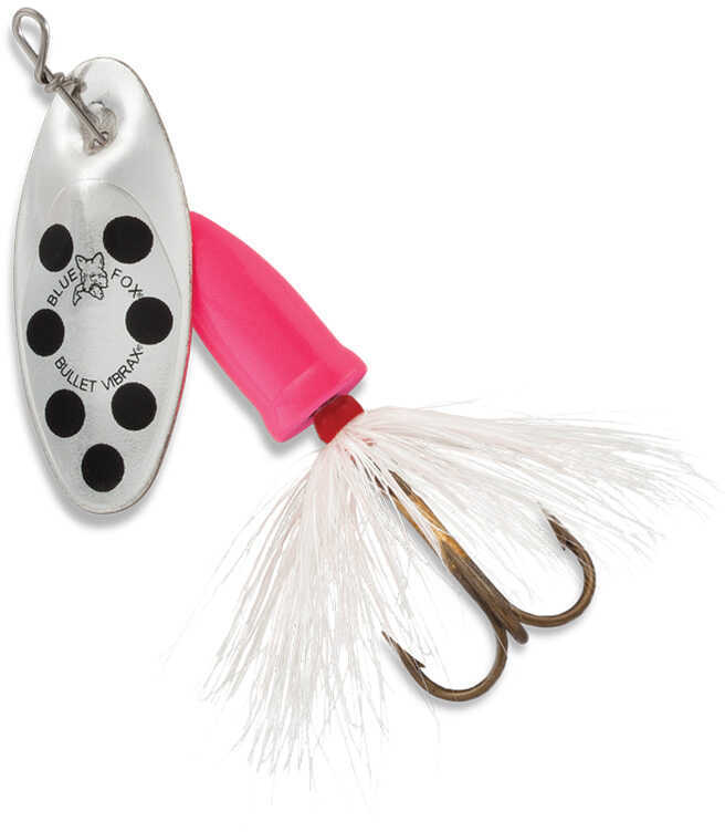 Blue Fox Vibrax Bullet Fly 2 Blade Size 1/4 oz Silver/Hot Pink Package of