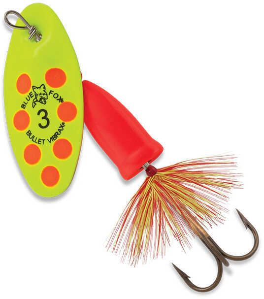 Blue Fox Vibrax Bullet Fly 2 Blade Size 1/4 oz Fluorescent Yellow/Fluorescent Red Package of