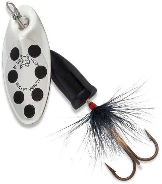 Blue Fox Vibrax Bullet Fly 1 Blade Size 3/16 oz Silver/Black Package of