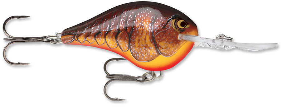 Rapala Dives-To Series Custom Ink Lure Size 06 2" Length 6 Depth Number 5 Treble Hooks Dark Brown Crawdad Per 1