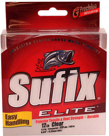 Sufix Elite Line 12 lbs Tested, 0.014" Diameter, 330 Yards , Clear
