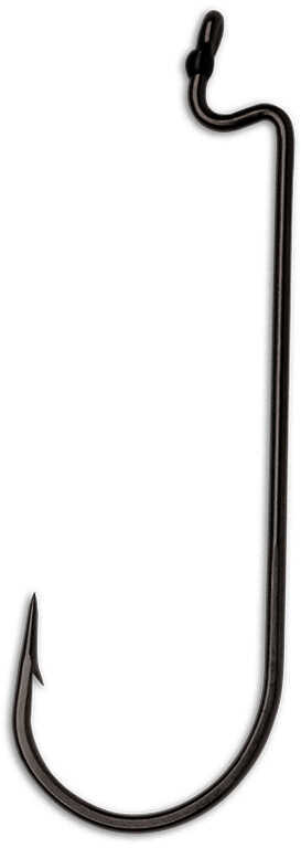 Vmc Worm Hook #3/0 Size Black/nickel Package Of 25