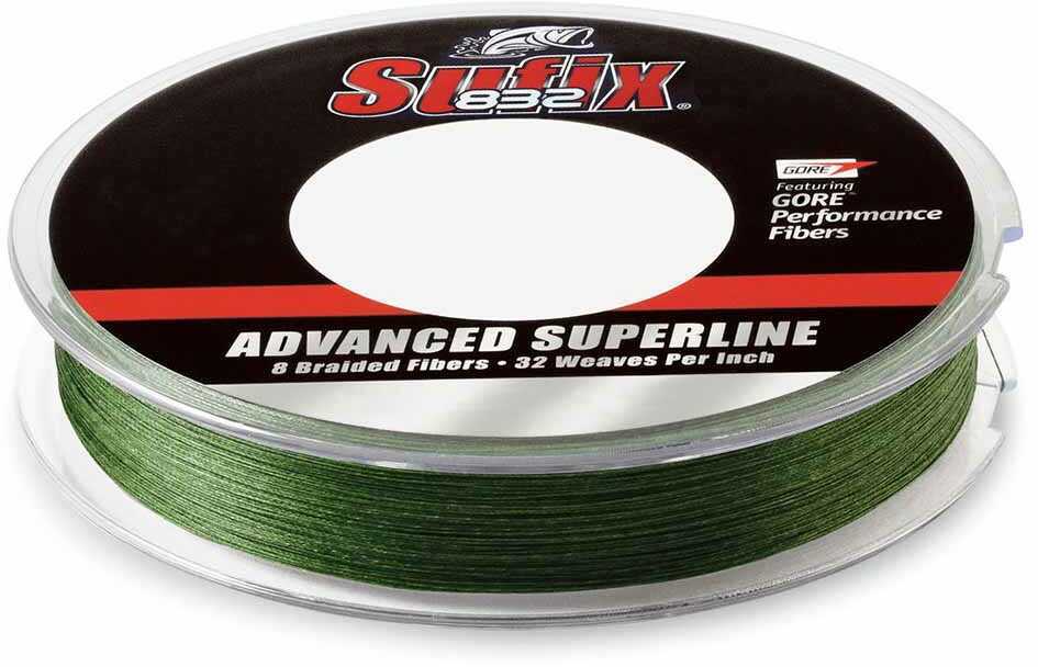 Sufix 832 Advanced Superline lbs Tested 0.007" Diameter 150 Yards Low Vis Green