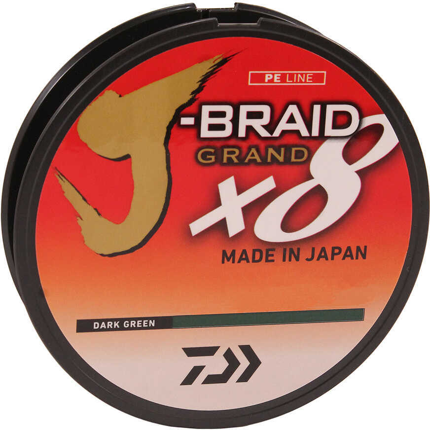 Daiwa J-Braid x8 Grand Braided Line 300 Yards lbs Tested .016" Diameter Dark Green