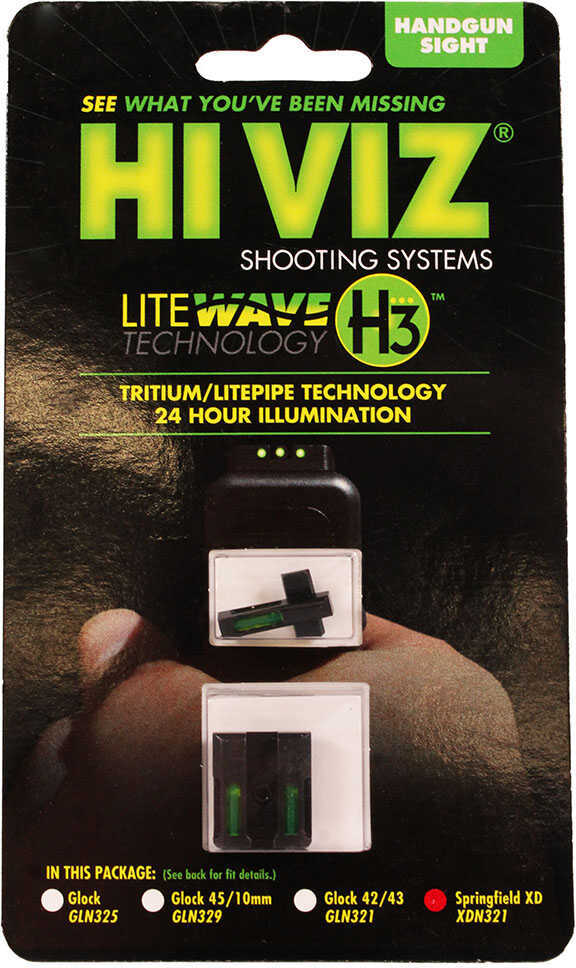 HIVIZ Sight Systems Litewave H3 Tritium/Litepipe Springfield XD, XDS, XDE and XD-M Models