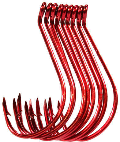 Eagle Claw Long Shank Octopus Hook 1 Size Red Package of 9