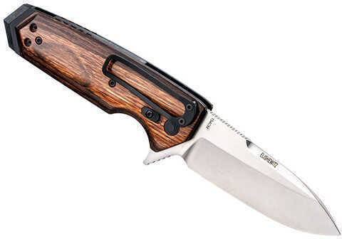 Hogue EX02 Sig Sauer Folding Knives 3.75" Spear Point Blade, Flipper Tumbled Finish, Reinforced Wood Walnut
