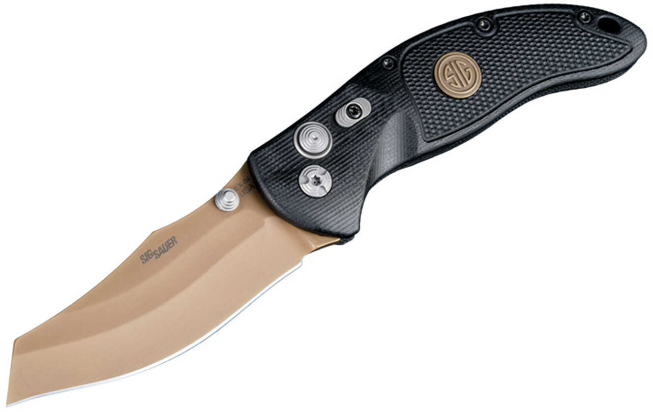 Hogue EX-04 3.5" Sig Sauer Folding Knives Emperor Scorpion, Wharncliffe Blade FDE PVD, G-10 Frame, Solid Black