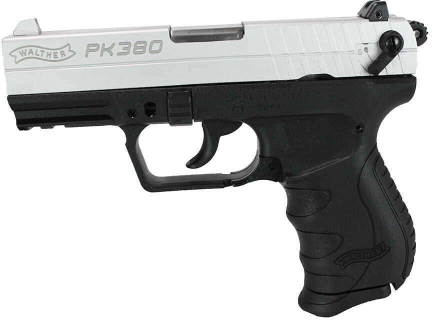 Walther PPK/S Semi-Automatic Pistol 22 LR 3.35" Barrel 10 Rounds Fixed Sights Nickel Plated Finish Black Grips