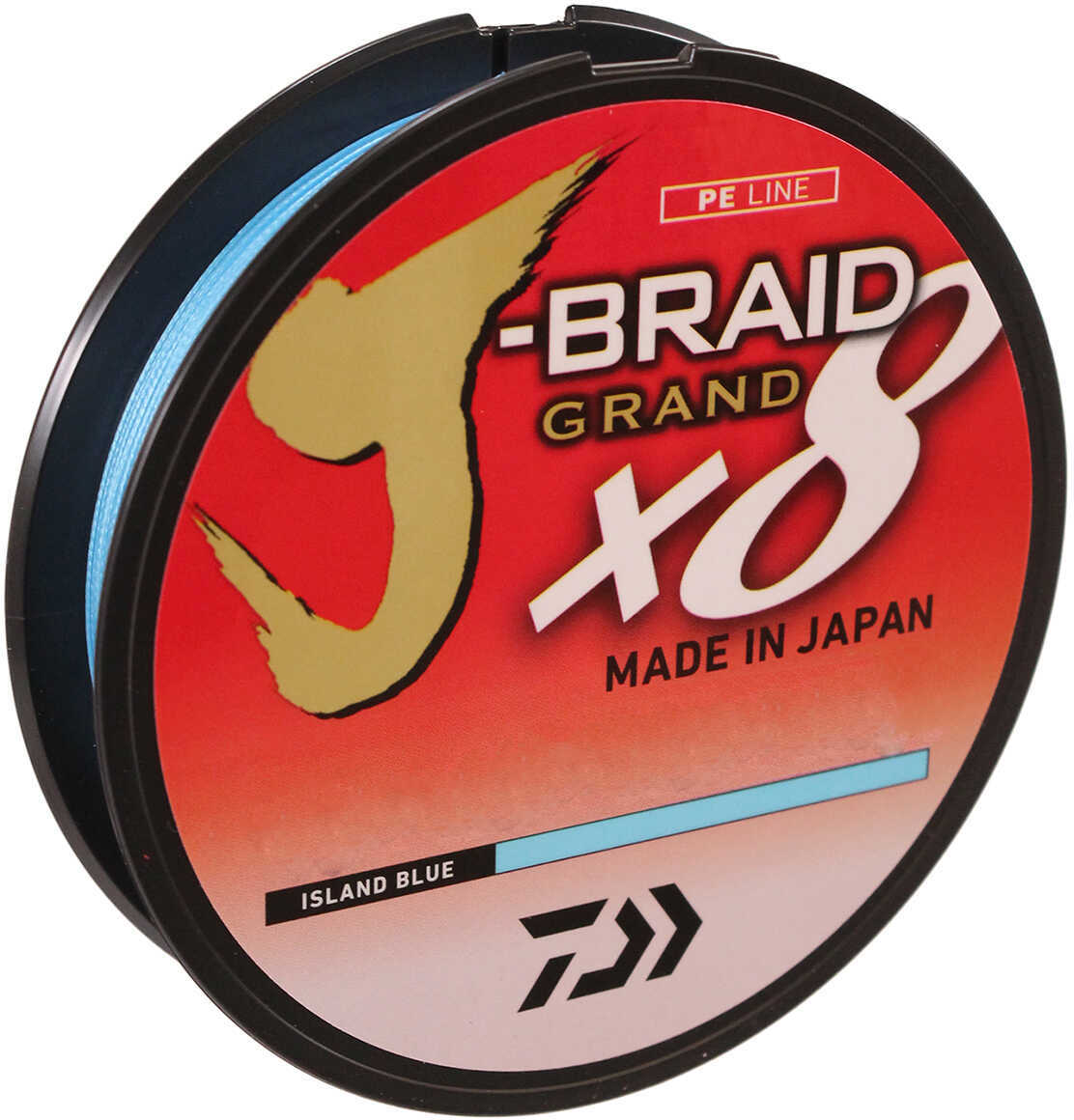 Daiwa J-Braid x8 Grand Braided Line 150 Yards , 8 lbs Tested, .005" Diameter, Island Blue