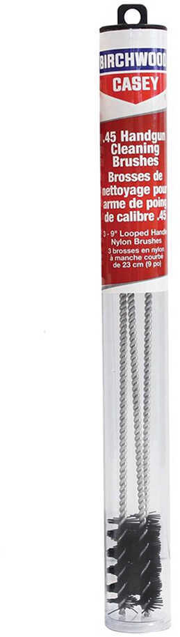 Birchwood Casey Looped Handle 9" Nylon Pistol Brushes Fits 45 Caliber 3 Pack 41212