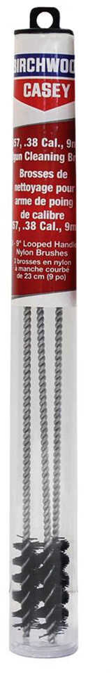 Birchwood Casey Handgun Looped Cleaning Brushes 9 mm, .380, .38/.357 Calibers, Package of 3
