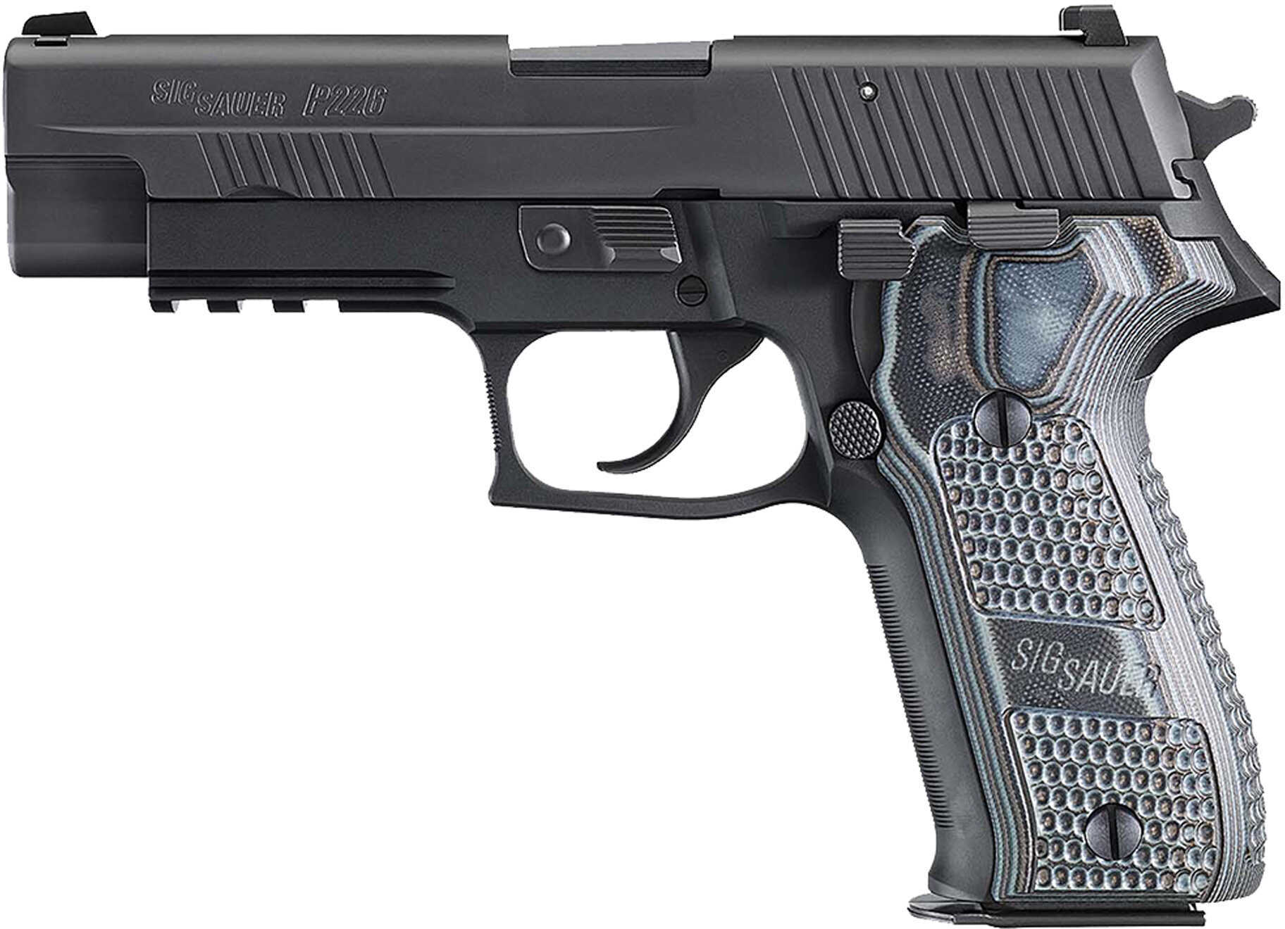 Sig Sauer P226 9mm Luger 4.4" Barrel 10 Round 2 Magazines Double Action Alloy Black G10 Garolite SRT Trigger Decocker Night Sights Semi Automatic Pistol 226R-9-XTM-BLKGRY-CA