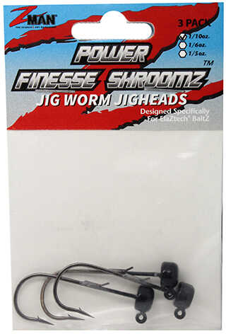 Z-Man / Chatterbait Power Finesse Shroomz Hooks 1/10 oz Weight 3/0 Black Per Md: PJH110-02PK3