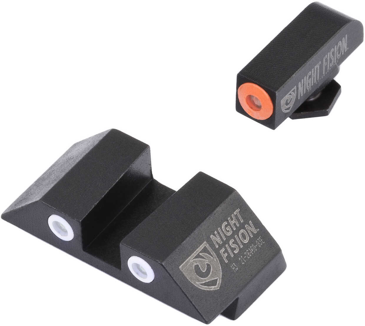 Night Fision Perfect Dot Sight Set for Glock 17/17L/19/22-28/31-35/37-39 Orange Front Square White Rear with Green