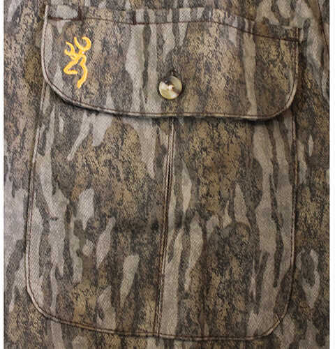 Browning Wasatch-CB Long Sleeve Shirt Mossy Oak Original Bottomlands, Medium