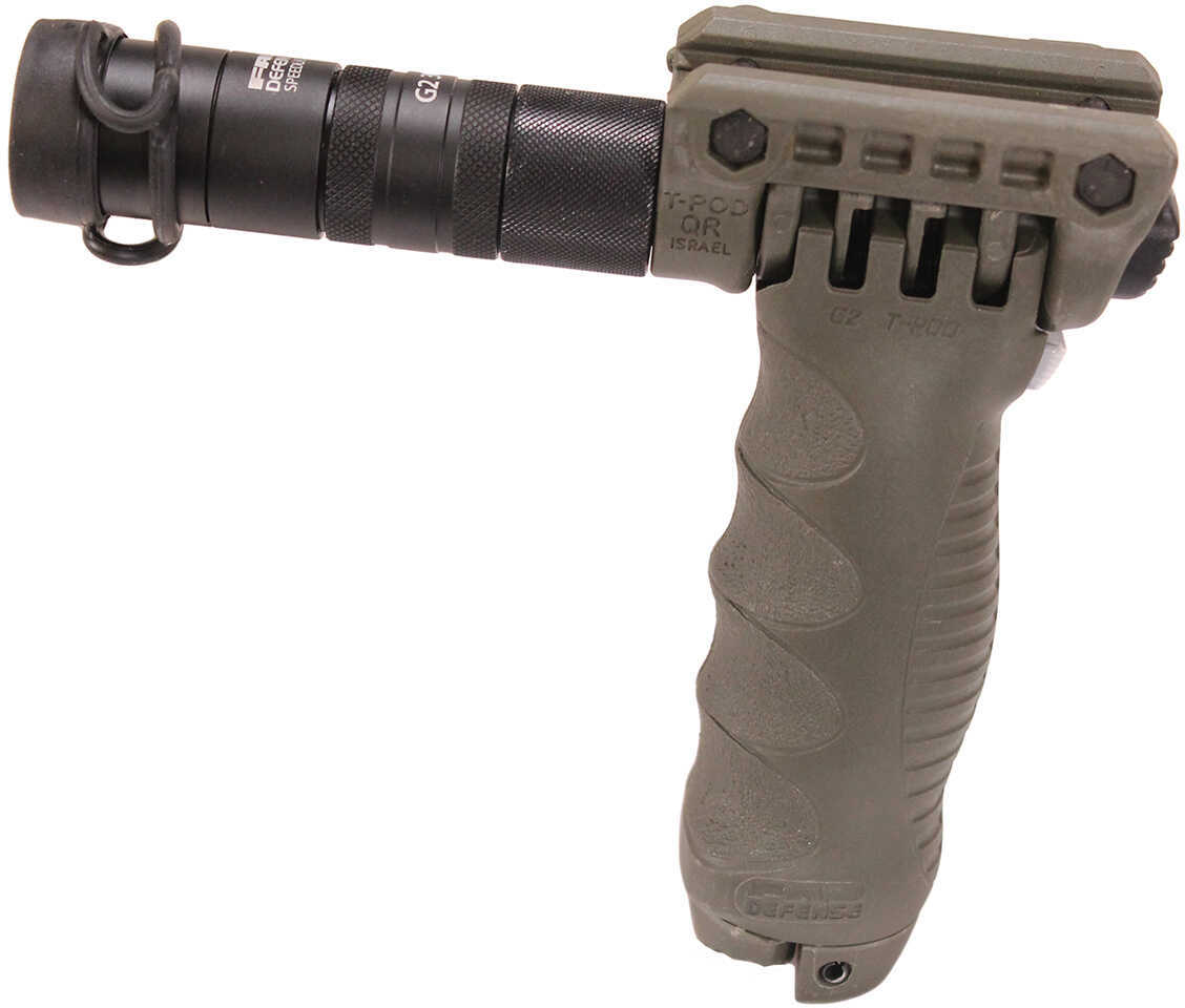 FAB Defense Bipod-Foregrip with Built-In Tactical Light, Olive Drab Green