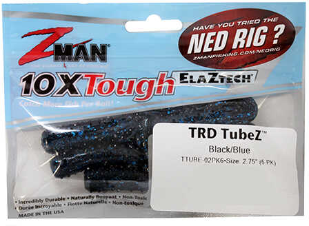 Z-Man / Chatterbait Trd Tube 2 .75" 6 Pack Black/Blue Model: TTUBE-02PK6