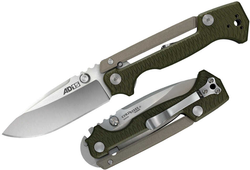 Cold Steel AD-15 Folding Knife 3.5" Drop Point S35VN Stainless Blade G-10/Aluminum Handle OD Green