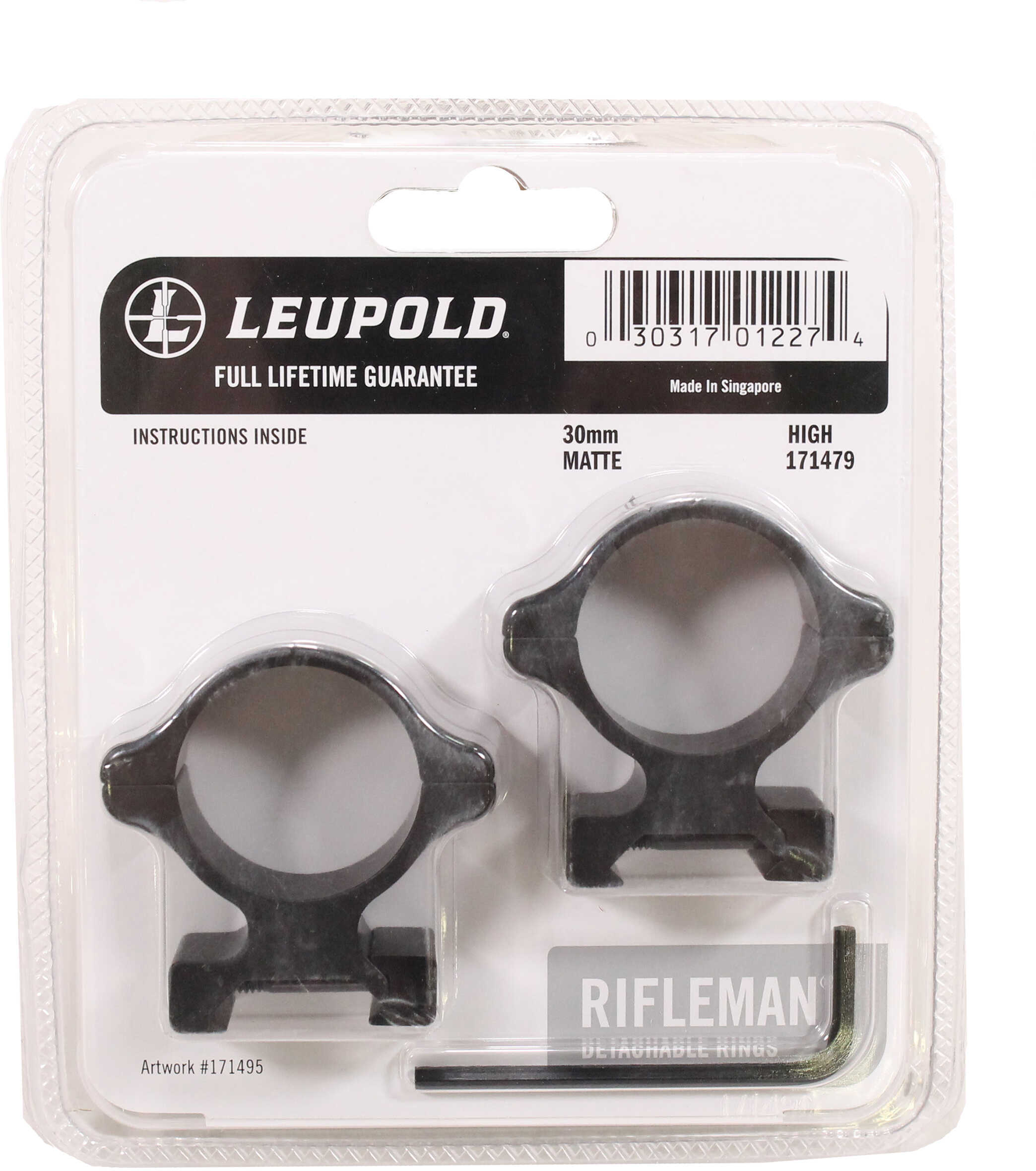 Leupold Rifleman Detachable Rings 30mm, High, Matte Black Md: 171479