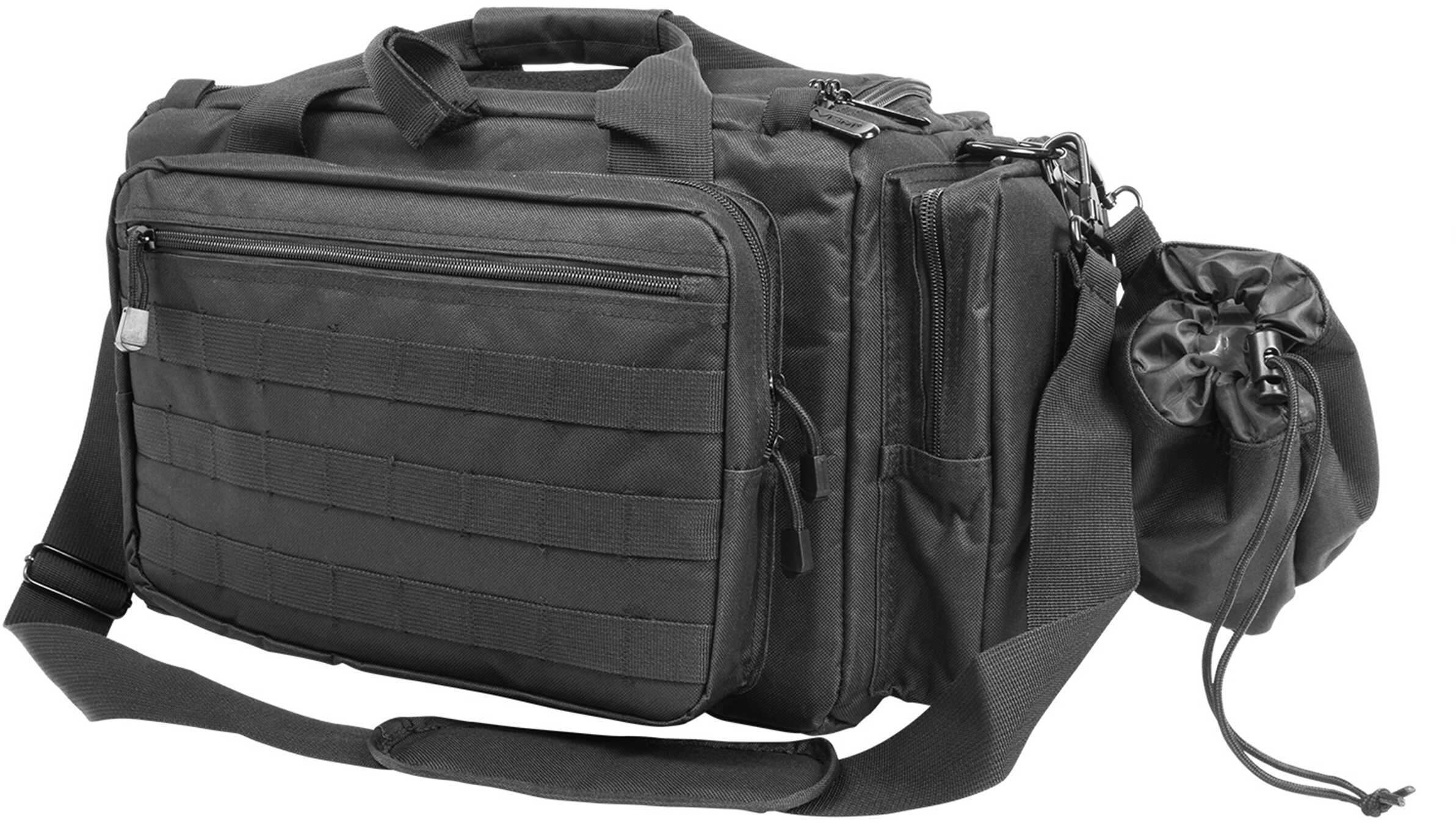 NCSTAR Competition Range Bag Nylon Black Exterior PALS/ MOLLE Webbing Includes Shoulder Strap & Brass Bag CVCRB2950B