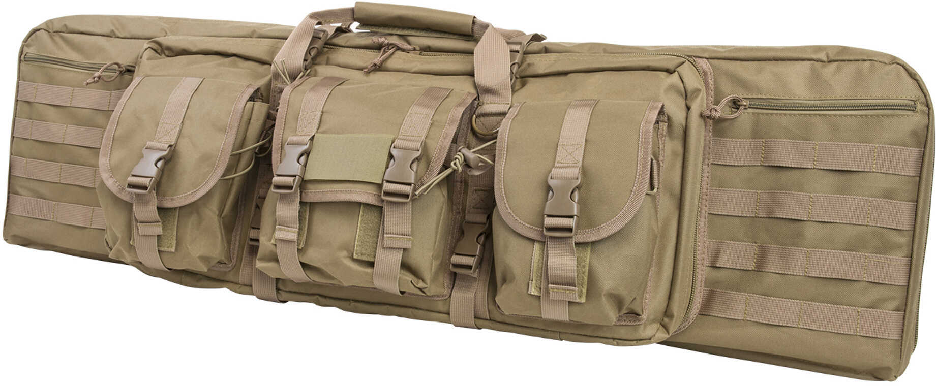 NCSTAR Double Carbine Case 42" Rifle Nylon Tan Exterior PALS Webbing Interior Padded with Thick Foam Accommodates