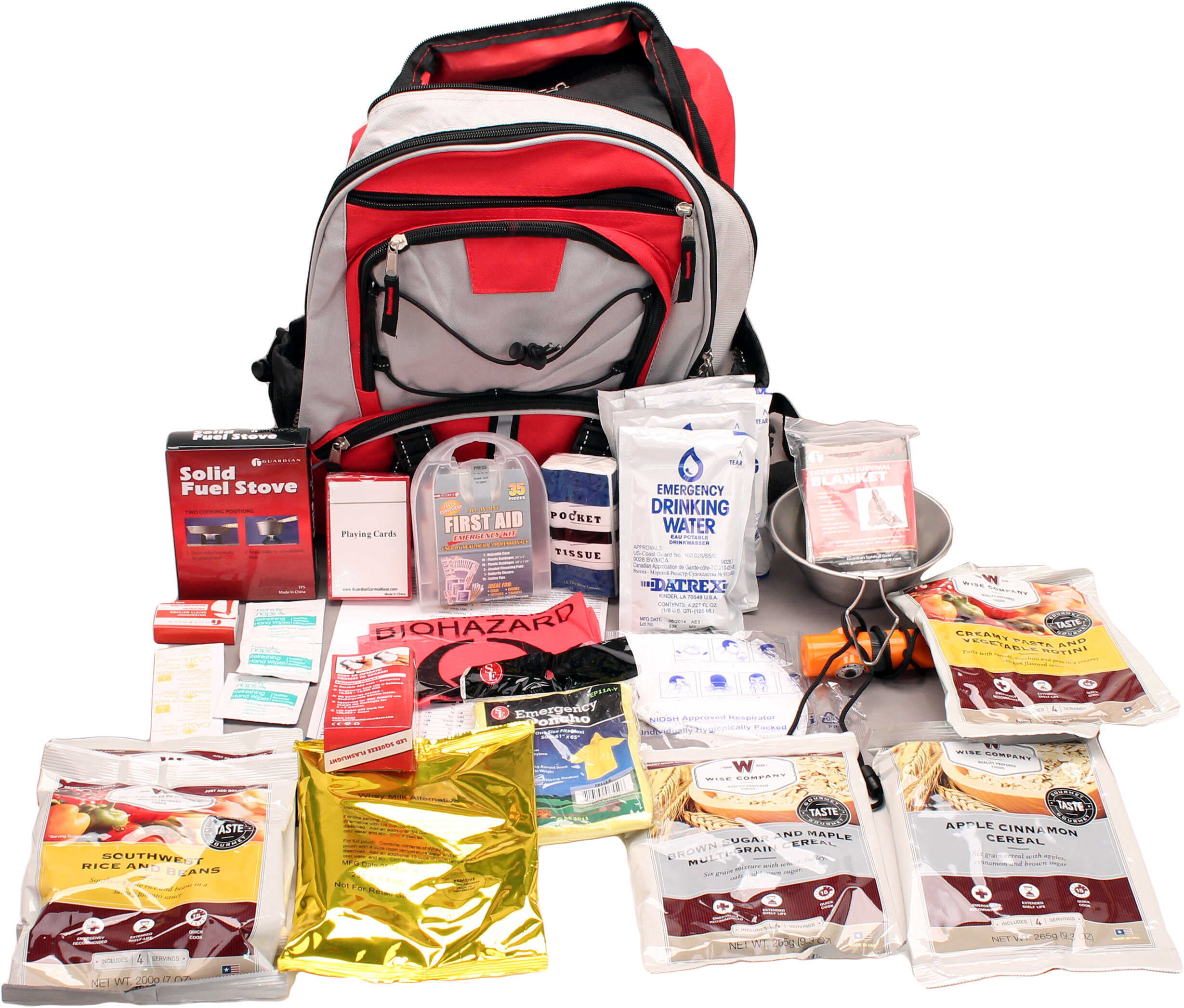 Wise Foods 5 Day Survival Back Pack Red Md: 01-621GSG(Red)
