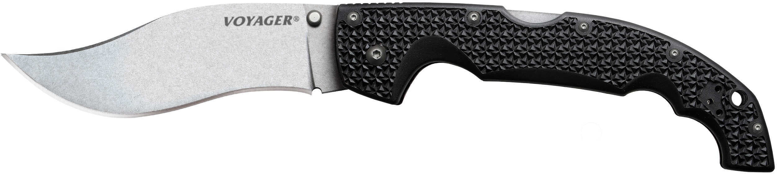 Cold Steel Voyager Folding Knife X-Large Vaquero, 5 1/2" Stonewashed Plain Blade, Griv-Ex Handle