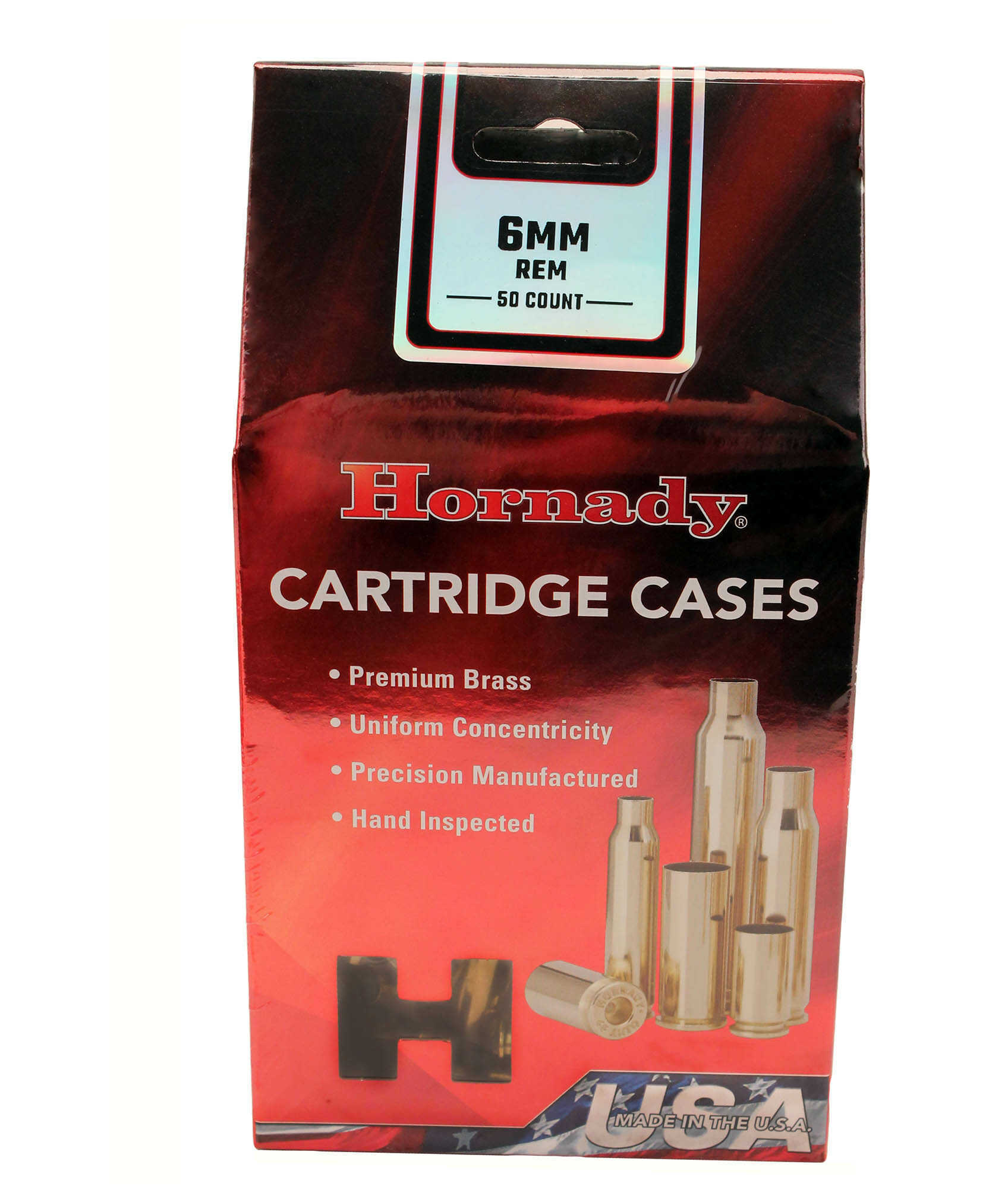 Hornady Unprimed Brass 6MM Remington 50 Pcs