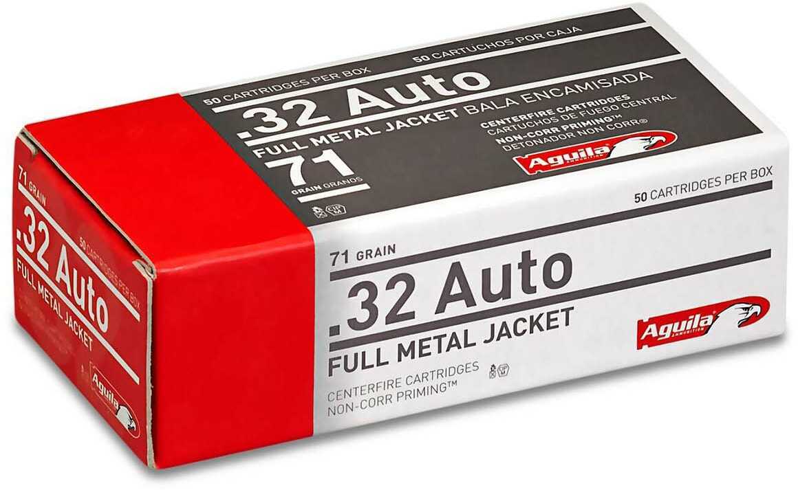 Aguila 32 Auto 71 Grain Full Metal Jacket Ammunition 50 Rounds Per Box