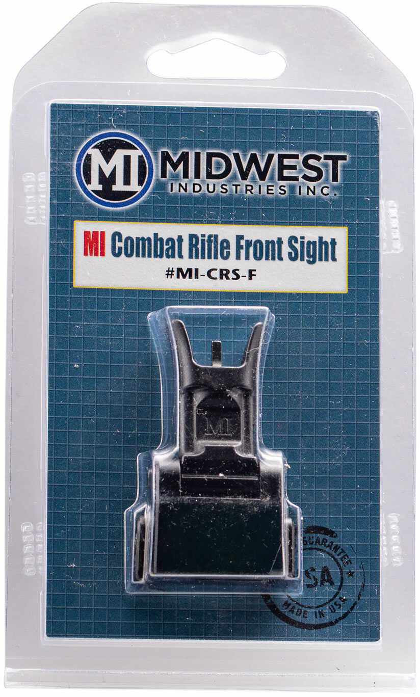 Midwest Industries Combat Rifle Front Sight Low Profile Mil-Spec Height Ordance Grade Steel and 6061 Aluminum Blac