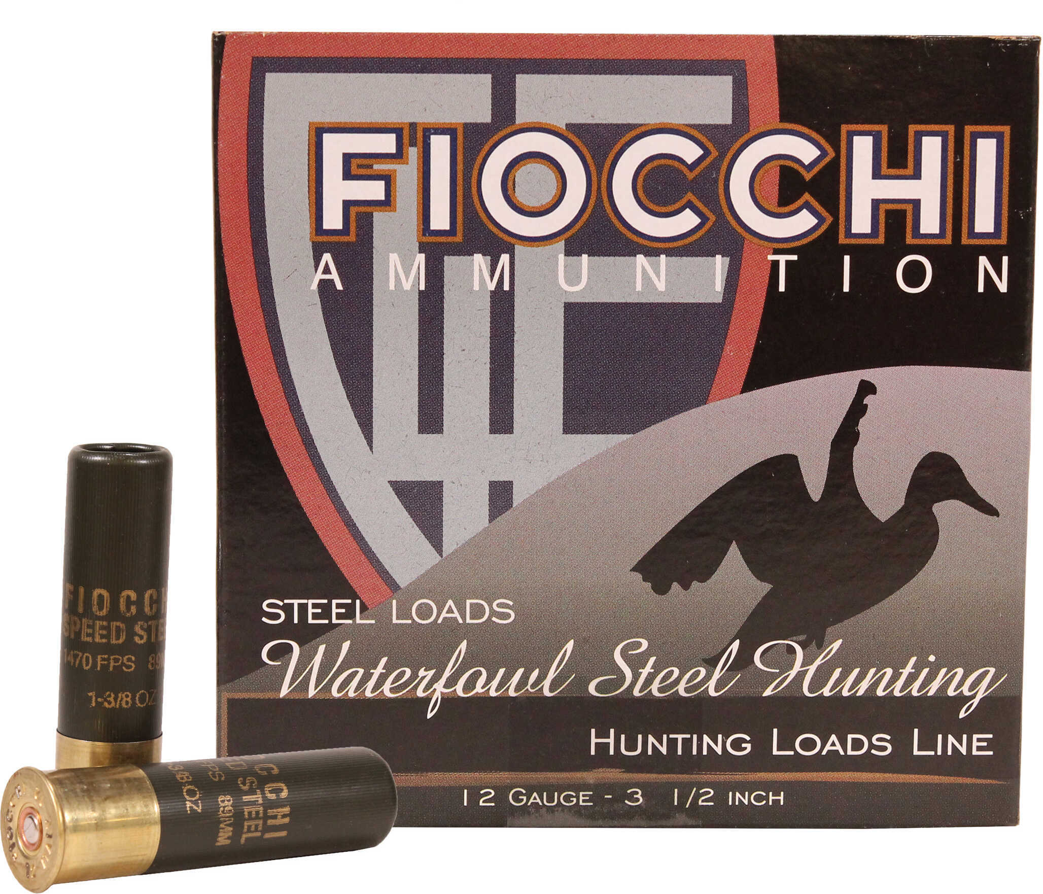 12 Gauge 25 Rounds Ammunition Fiocchi Ammo 3 1/2" 1 3/8 oz Steel #1