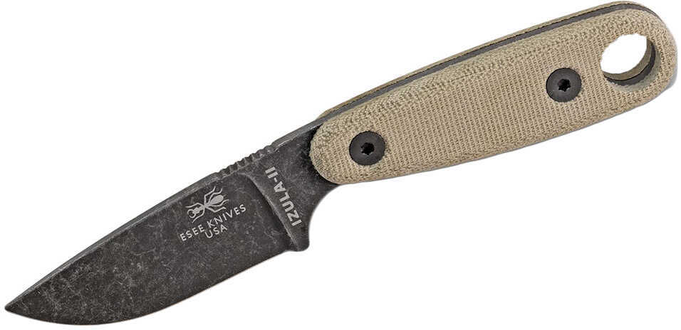 Esee Knives Neck Knife Fixed Blade 2.875" 1095 Carbon Black Oxide Coating Micarta Handle Sheath