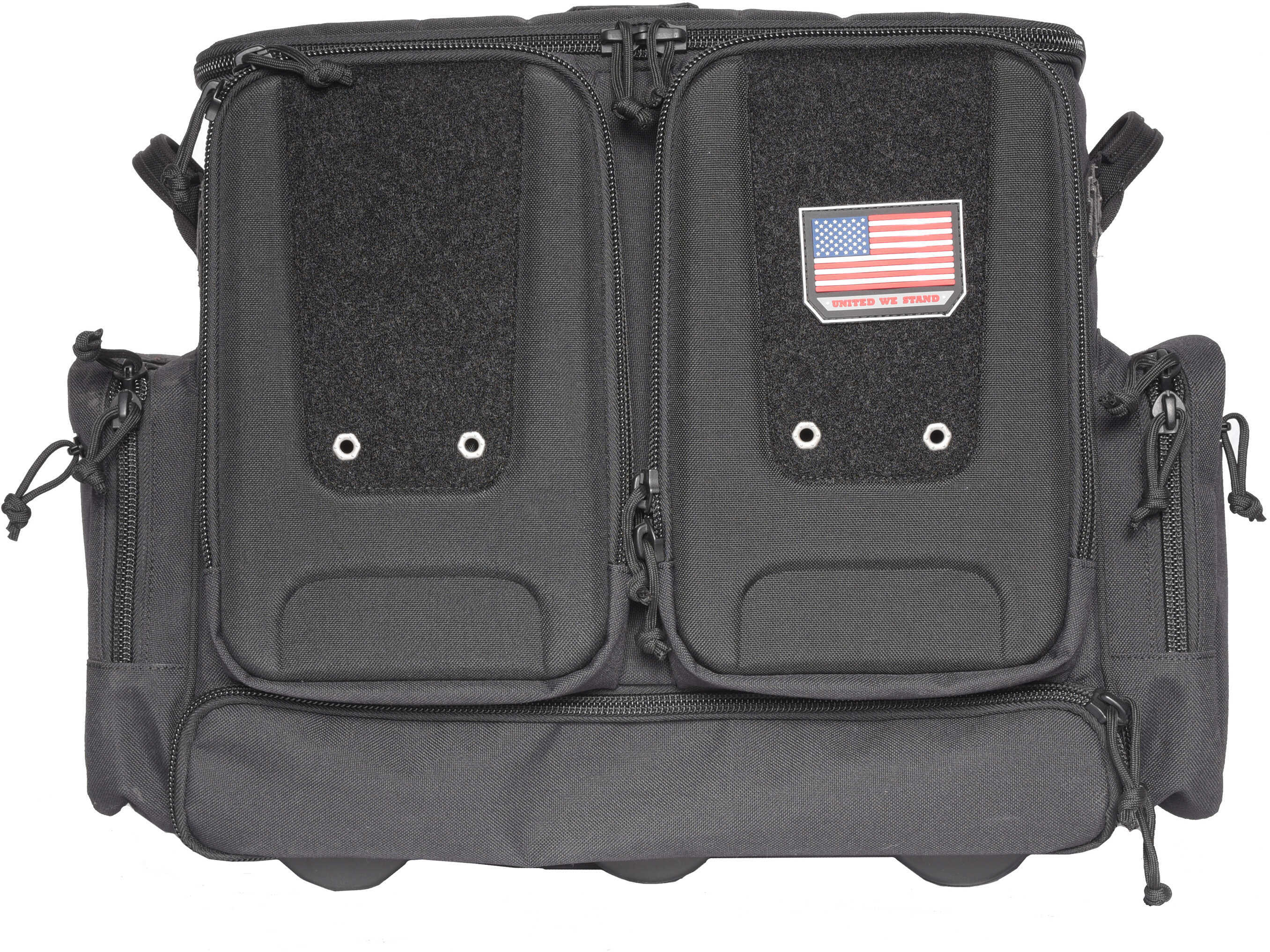 G-Outdoors Inc. Tactical Rolling Range Bag Black Soft Case Foam Cradle Holds 6 Pistols Internal Zipper Pocket 4