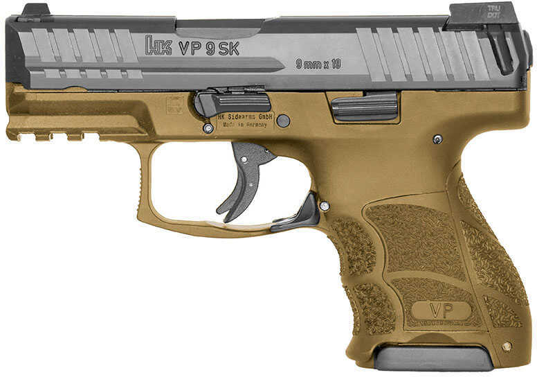 Heckler and Koch VP9SK Semi Auto Pistol 9mm Luger 3.39" Barrel 10 Rounds Striker Fired Night Sights Polymer Frame Flat Dark Earth Finish