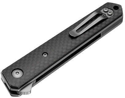 Boker Knives Plus Folding Knife Kwaiken Mini Flipper, 3" VG-10 Satin Plain Blade, Carbon Fiber Handle