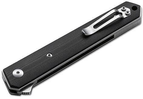 Boker Knives Plus Folding Knife Kwaiken Duplex Flipper, 3 1/2" VG-10 Satin Blade, Black G10 Handle