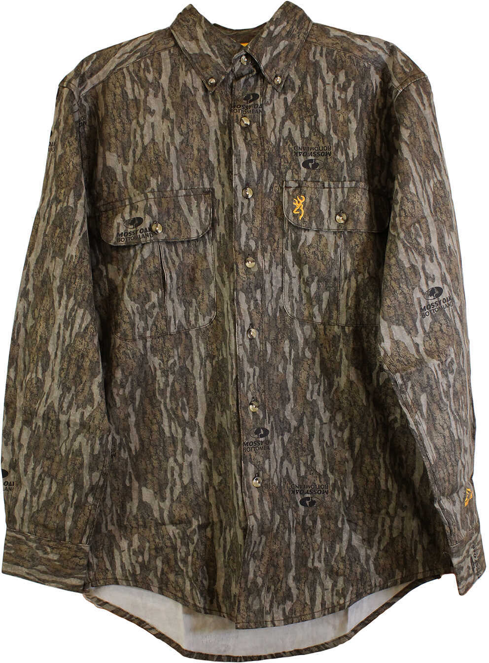 Browning Mens Wasatch-cb Mossy Oak Bottomlands Long Sleeve 2xl Shirt